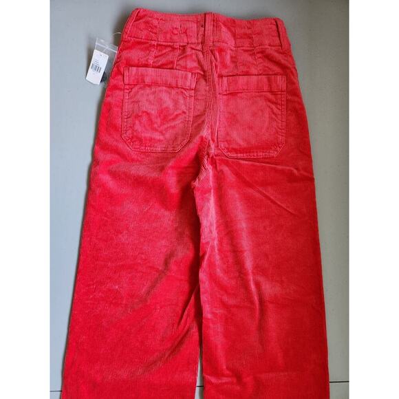 NWT Maeve The Colette Cropped Corduroy Wide Leg Pants Sz 24 Tall Red #7C415 - Picture 5 of 10